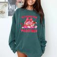 Groovy All Booked For Valentines Books Pink Coquette Bow Comfort Colors Sweatshirt Chalky Mint