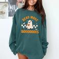 Groovy Halloween Teacher Spooky Read More Book Women Girl Comfort Colors Sweatshirt Chalky Mint