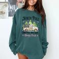 Holiday Scene Nostalgia North Pole Tree Farm Merry Christmas Comfort Colors Sweatshirt Chalky Mint