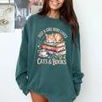 Just A Girl Who Loves Cats And Books Reading Librarian Comfort Colors Sweatshirt Chalky Mint