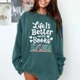 Librarian Library Books Reading Reader Comfort Colors Sweatshirt Chalky Mint