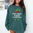 Most Likely To Read A Book Matching Christmas Elf Comfort Colors Sweatshirt Chalky Mint