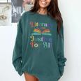 Literacy Justice For All Stop Book Banning Protect Librarian Comfort Colors Sweatshirt Chalky Mint