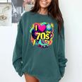 I Love The 70s Retro Cassette Roller Vinyl Nostalgia Vibes Premium Tri-Blend Comfort Colors Sweatshirt Chalky Mint