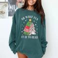 Oh What Fun It Is To Read Book Christmas Tree Premium Tri-Blend Comfort Colors Sweatshirt Chalky Mint