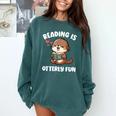 Reading Is Otterly Fun Otter Bookworm Book Lover Librarian Comfort Colors Sweatshirt Chalky Mint
