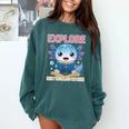 Readsolotl Kawaii Axolotl Book Lover Reading Comfort Colors Sweatshirt Chalky Mint