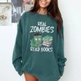 Real Zombies Read Books Zombie Comfort Colors Sweatshirt Chalky Mint