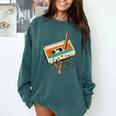 Retro Cassette Tape & Pencil Rewind Nostalgia Party 80s 90s Comfort Colors Sweatshirt Chalky Mint