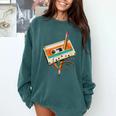 Retro Cassette Tape & Pencil Rewind Nostalgia Party 80s 90s Comfort Colors Sweatshirt Chalky Mint