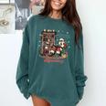 He Sees What You'Ve Been Reading Santa Christmas Bookish Comfort Colors Sweatshirt Chalky Mint