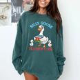 Silly Goose With Books Teacher Club School Educator Comfort Colors Sweatshirt Chalky Mint Silly Goose With Books Teacher Club School Educator Comfort Colors Sweatshirt Chalky Mint