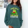 Toad-Ally 100 Days Smarter Frog Reading Book 100 School Day Comfort Colors Sweatshirt Chalky Mint Toad-Ally 100 Days Smarter Frog Reading Book 100 School Day Comfort Colors Sweatshirt Chalky Mint