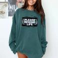 VHS Tape Rewind Glitch 90s Retro Nostalgia Please Rewind Comfort Colors Sweatshirt Chalky Mint