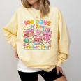 100th Day Of School Teacher 100 Days Coffee Books Comfort Colors Sweatshirt Blue Spruce