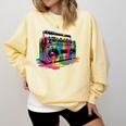 80s 90s Hip Hop Nostalgia Retro Boombox Music Lovers Comfort Colors Sweatshirt Blue Spruce