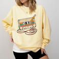 80s 90s Retro Party Costume Nostalgia Cassette Tape Pencil Comfort Colors Sweatshirt Blue Spruce