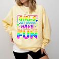 80's Girls Just Wanna Have Fun Nostalgia 1980s Style Premium Tri-Blend Comfort Colors Sweatshirt Blue Spruce