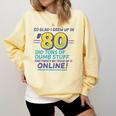 80s Nostalgia Retro Humor So Glad I Grew Up In The 80s Comfort Colors Sweatshirt Blue Spruce