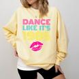 80s Outfit Women Nostalgia Eighties Party Comfort Colors Sweatshirt Blue Spruce