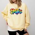 90s Retro Pop Art Rainbow Lips Nostalgia Costume 90s Comfort Colors Sweatshirt Blue Spruce