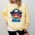 Adorable Book Lover Pirate With Reading Glasses Cute Comfort Colors Sweatshirt Blue Spruce Adorable Book Lover Pirate With Reading Glasses Cute Comfort Colors Sweatshirt Blue Spruce