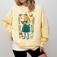 Alice In Wonderland Book Lover Lewis Carroll Rabbit Comfort Colors Sweatshirt Blue Spruce