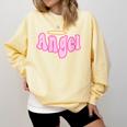 Angel Y2k Aesthetic 2000s Millennial Nostalgia Retro Pink Comfort Colors Sweatshirt Blue Spruce