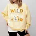 Animal Print Read A Book Character Kids Wild About Reading Comfort Colors Sweatshirt Blue Spruce
