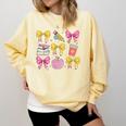 Apple Coquette Bow Books First Day Of School Back To School Comfort Colors Sweatshirt Blue Spruce Apple Coquette Bow Books First Day Of School Back To School Comfort Colors Sweatshirt Blue Spruce