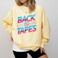 Back To Tapes Retro Cassette Mixtape 80s Nostalgia Comfort Colors Sweatshirt Blue Spruce