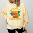 Ban The Fascist Save The Books For a Book Fan Comfort Colors Sweatshirt Blue Spruce