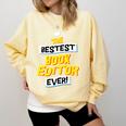 Best Book Editor Job Occupation Premium Tri-Blend Comfort Colors Sweatshirt Blue Spruce