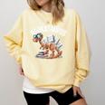 Book Dinosaur T-Rex Bookworm Dino Book Reading Comfort Colors Sweatshirt Blue Spruce