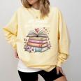 All Booked For Valentines Book Lover Romance Comfort Colors Sweatshirt Blue Spruce