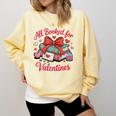All Booked For Valentines Book Lover Teachers Comfort Colors Sweatshirt Blue Spruce