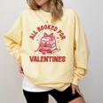 All Booked For Valentines Bow Heart Book Lover Valentine Day Comfort Colors Sweatshirt Blue Spruce