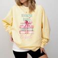 Bookish Babes Club Cute Pink Book Stack With Bow Comfort Colors Sweatshirt Blue Spruce Bookish Babes Club Cute Pink Book Stack With Bow Comfort Colors Sweatshirt Blue Spruce