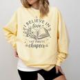 Books I Believe In Love At First Chapter Book Lover Comfort Colors Sweatshirt Blue Spruce