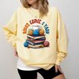 “Books Coffee & Yarn Enthusiast Cozy Reader Comfort Colors Sweatshirt Blue Spruce “Books Coffee & Yarn Enthusiast Cozy Reader Comfort Colors Sweatshirt Blue Spruce