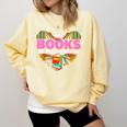 Books Are My Love Language Valentine's Day Reading Lover Comfort Colors Sweatshirt Blue Spruce