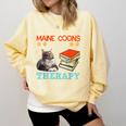 BOOKS AND MAINE COONS ARE MY THERAPY Main Coon Comfort Colors Sweatshirt Blue Spruce