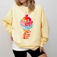 Books Reading Ice Cream Comfort Colors Sweatshirt Blue Spruce