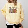 Booktrovert Cozy Book Lover Book Nerd Literary Humor Comfort Colors Sweatshirt Blue Spruce