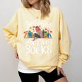 Bookworm Book Just A Girl Who Loves Books Comfort Colors Sweatshirt Blue Spruce