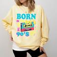Born In The 80's But 90's Made Me Nostalgia Cassette Tape Premium Tri-Blend Comfort Colors Sweatshirt Blue Spruce