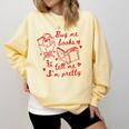 Buy Me Books And Tell Me I'm Pretty Comfort Colors Sweatshirt Blue Spruce