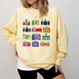 Camera Hand Drawn Old Nostalgia Retro Lens Styles Comfort Colors Sweatshirt Blue Spruce