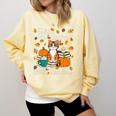 Cat Fall In Love With Reading Book Lover Autumn Comfort Colors Sweatshirt Blue Spruce