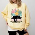 Cat Meme I Like Cats And Books And Maybe Three People Comfort Colors Sweatshirt Blue Spruce